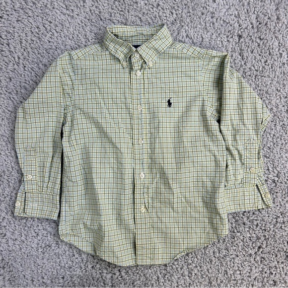 Ralph Lauren Shirt Boys 4T Button Up Classic Plaid Casual Pictures Church Party - Picture 1 of 4